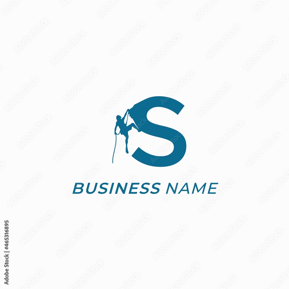design logo creative letter S and wall climbing design logo creative letter S and wall climbing