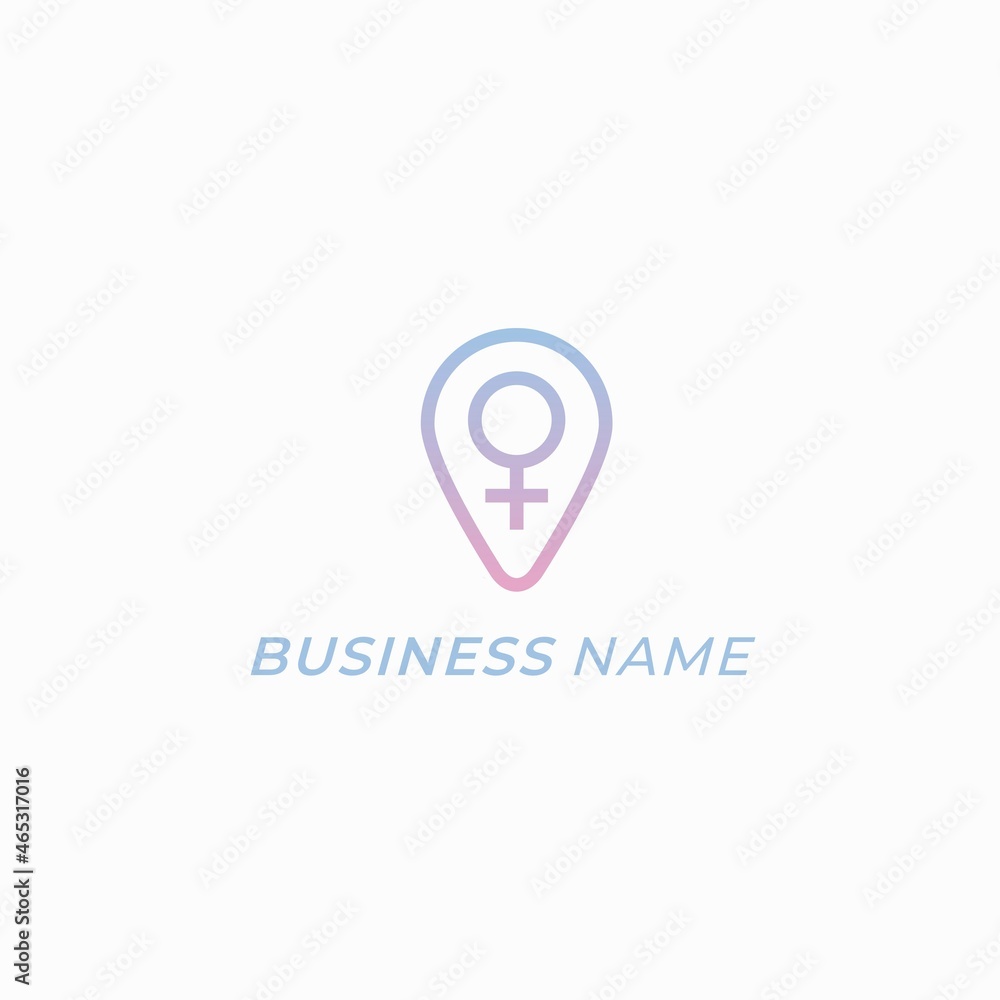 design logo combine gps location and women design logo combine gps location and women