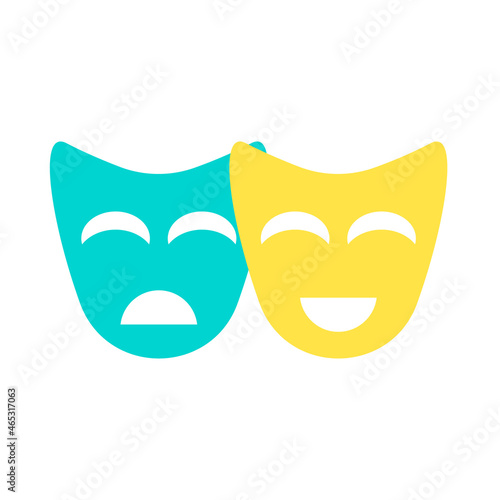 Theatre drama comedy vector icon, actor acting logo