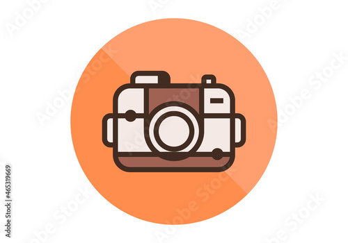 Modern Unique Minimalistic detailed Cartoon Camera Icon Vector Template