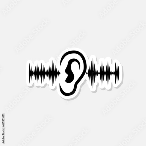 Earing test sticker icon isolated on white background