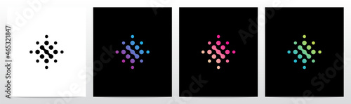Connection Dots Rotate Letter Logo Design I