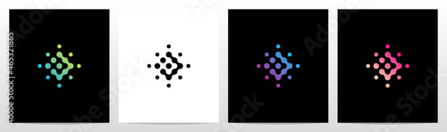 Connection Dots Rotate Letter Logo Design J