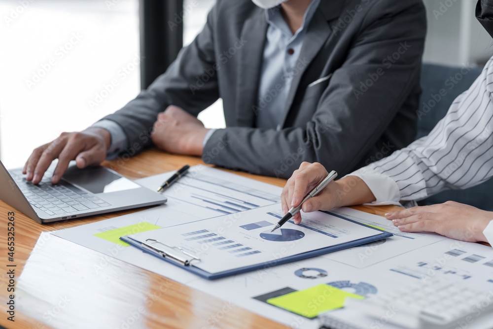 Meeting of business people brainstorming team analyze financial data chart together. Meeting of business people brainstorming team analyze financial data chart together.