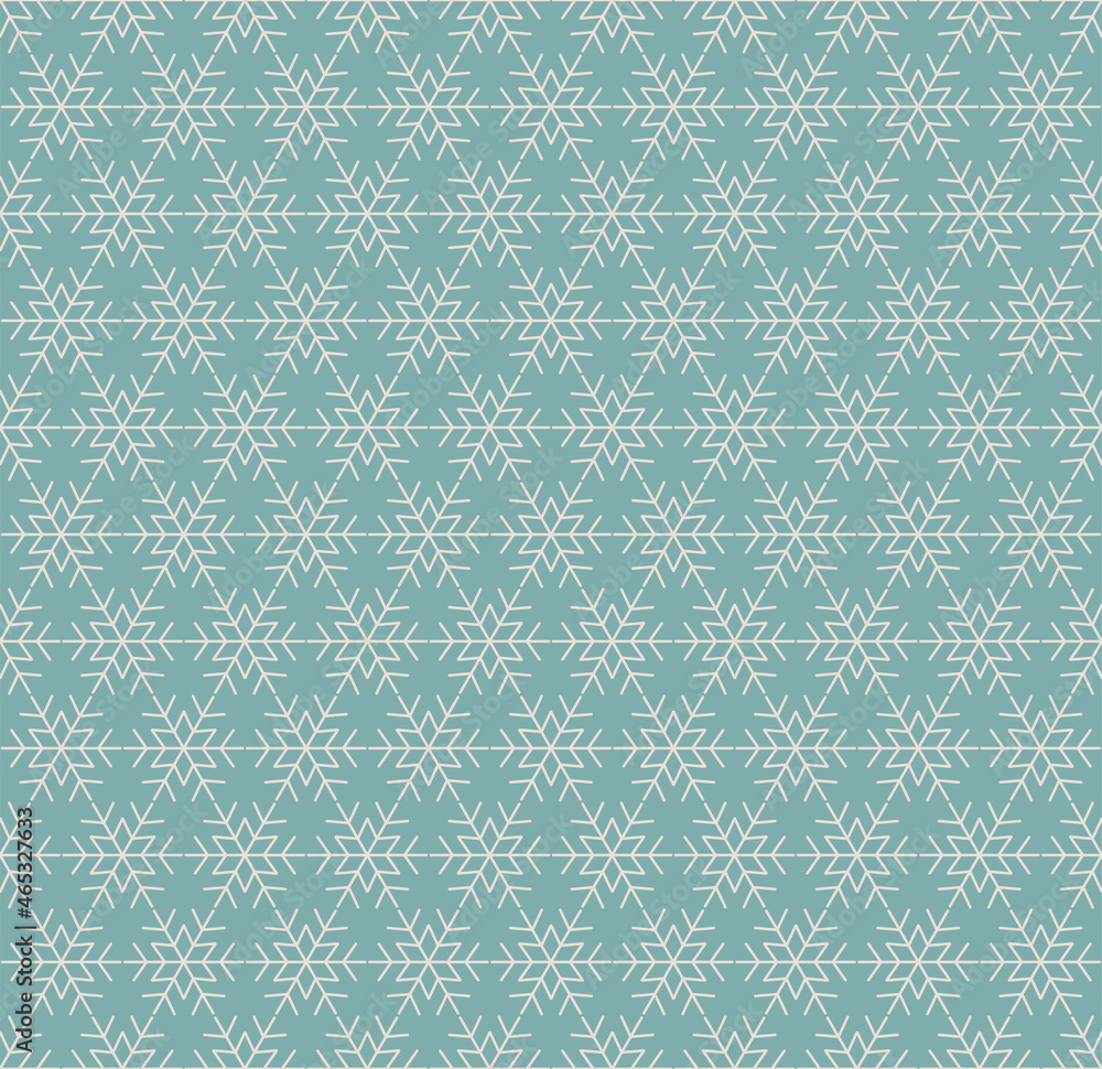 Christmas seamless patterns with snowflakes on a blue background. Winter hand drawn background. Vector illustration.