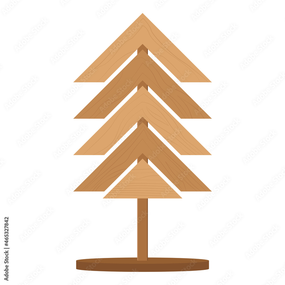 Christmas tree made of wooden for decorating the christmas season. Vector illustration Christmas tree made of wooden for decorating the christmas season. Vector illustration
