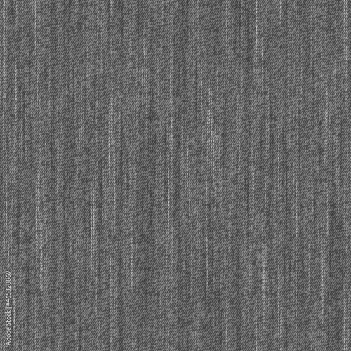 Black cotton fabric. Melange dark gray cloth illustration. Seamless vector pattern with gray fabric texture.