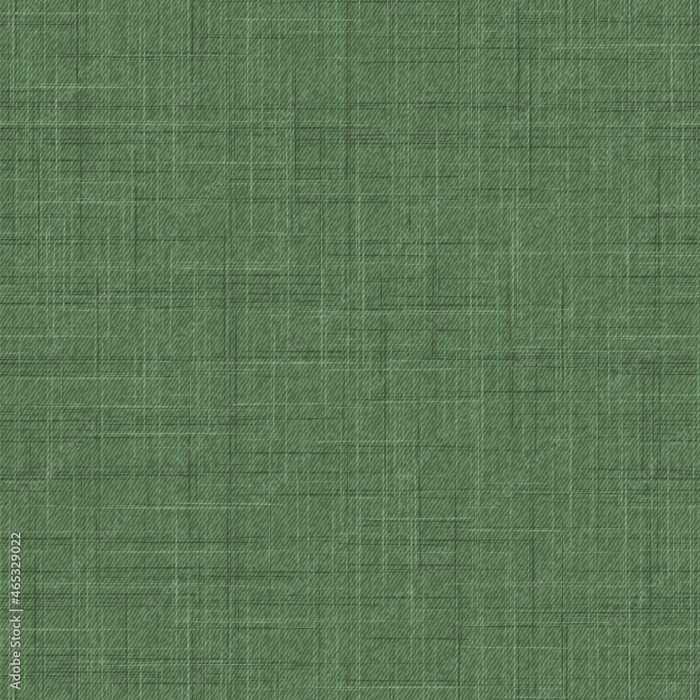 Fototapeta premium Linen fabric. Natural green cloth illustration. Seamless vector pattern with fabric texture.
