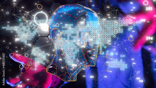 Silhouette of a 3d human head