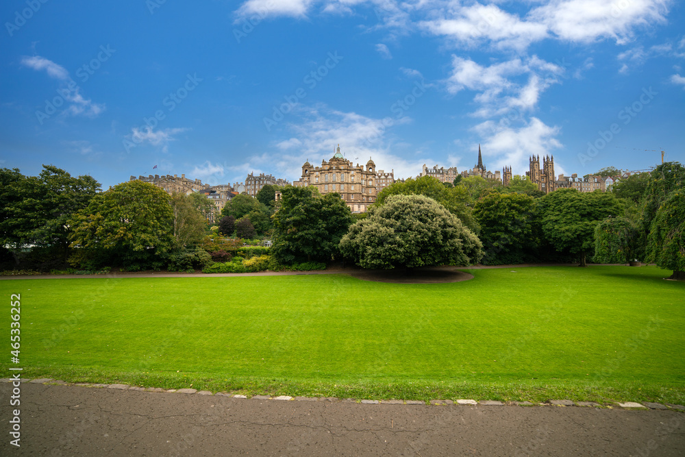 Princes Street Gardens, beautiful park in Edinburgh
