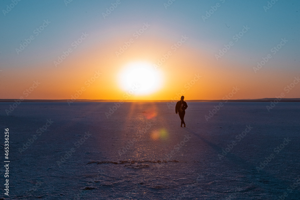 Sunset on Salt Lake, Lake Tuz, Turkey Sunset on Salt Lake, Lake Tuz, Turkey