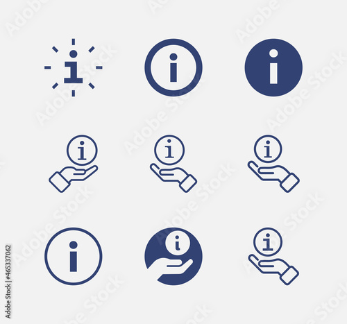 Information line icon set. Public navigation, help desk