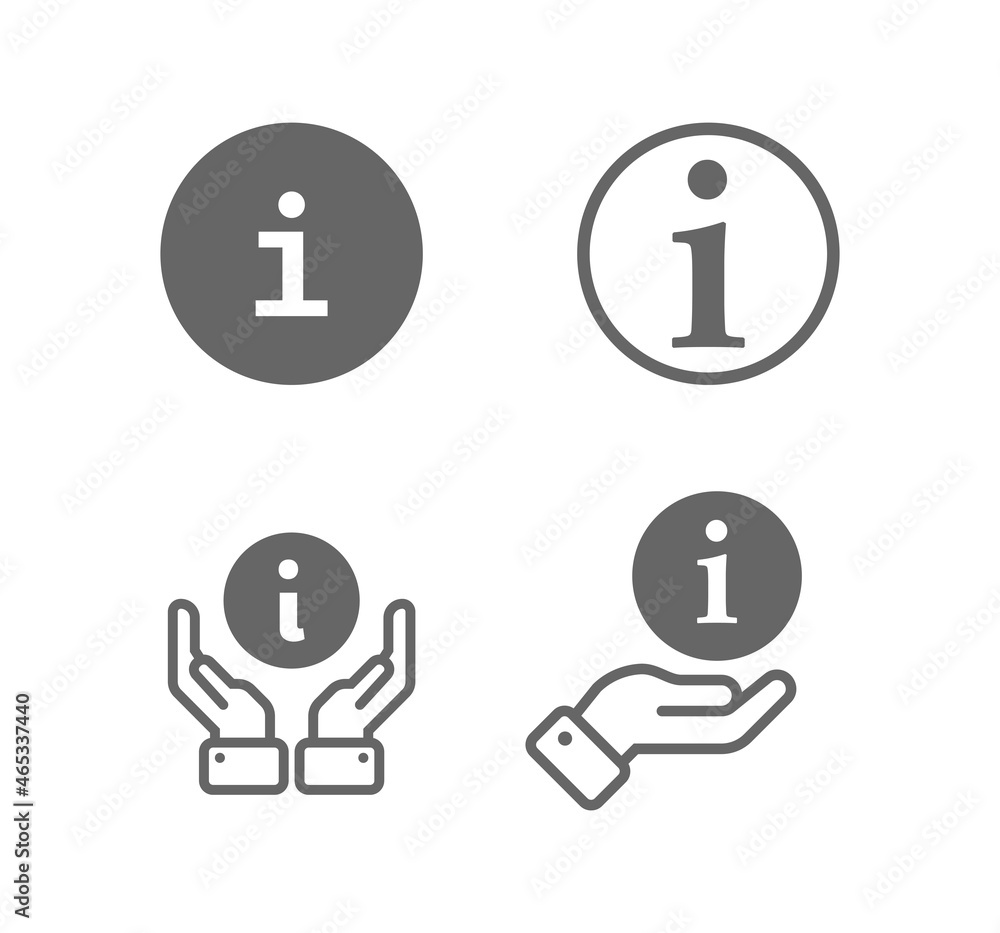 Information line icon set. Public navigation, help desk