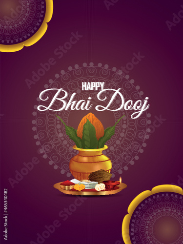 Bhai dooj the festival of brother and sister relationship with golden kalash