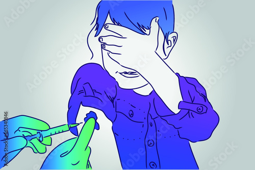 girl pandemic vaccination painted afraid