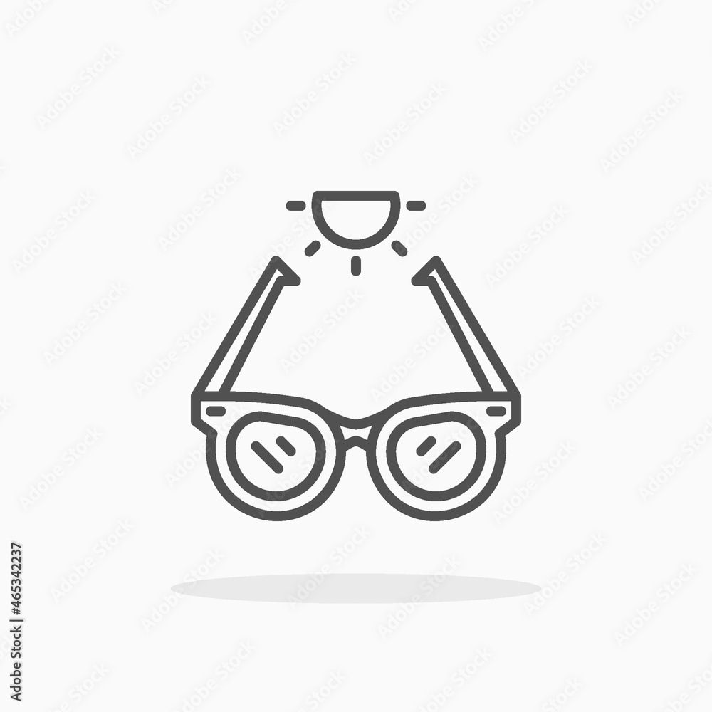 Sunglasses icon. Editable Stroke and pixel perfect, outline style. Vector illustration. Enjoy this icon for your project. Sunglasses icon. Editable Stroke and pixel perfect, outline style. Vector illustration. Enjoy this icon for your project.