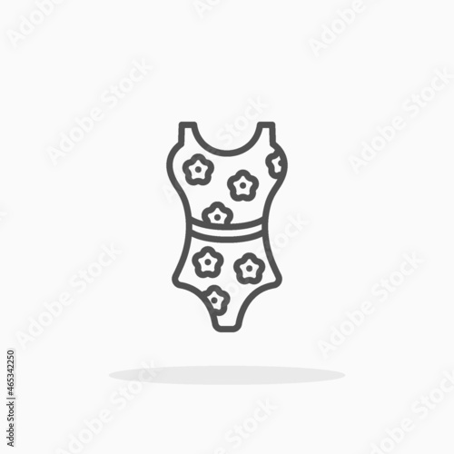 Swimsuit icon. Editable Stroke and pixel perfect, outline style. Vector illustration. Enjoy this icon for your project.