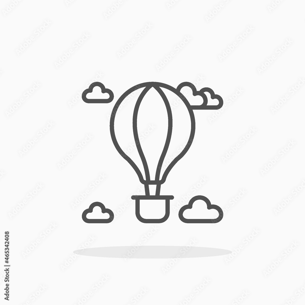 Hot Balloon Air icon. Editable Stroke and pixel perfect, outline style. Vector illustration. Enjoy this icon for your project. Hot Balloon Air icon. Editable Stroke and pixel perfect, outline style. Vector illustration. Enjoy this icon for your project.