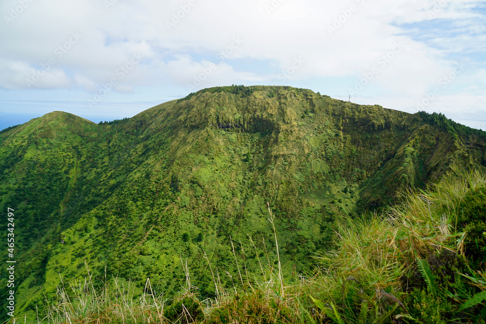 green mountain landscape on the azores islands