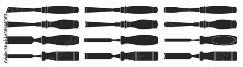 Chisel vector black set icon. Vector illustration carving tool on white background. Isolated black set icon chisel.