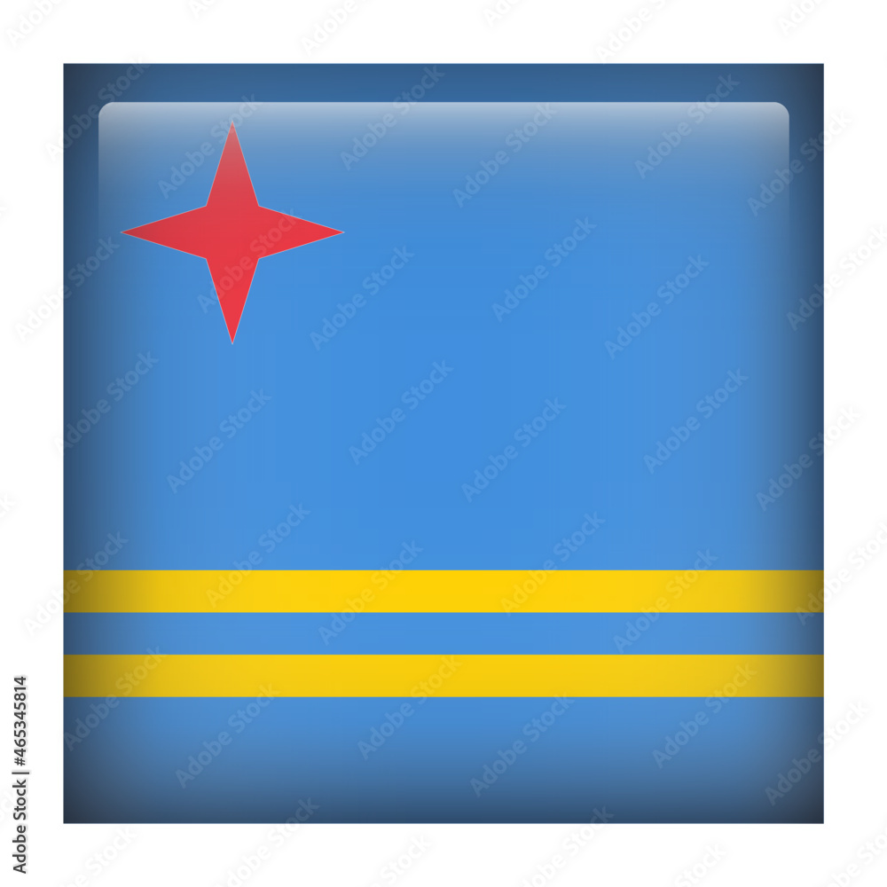Aruba 3D Square Country Flag button Icon Aruba 3D Square Country Flag button Icon