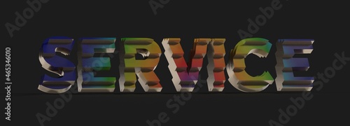 serivce word  in 3d modern photo