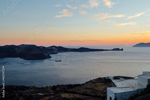 sunset over the sea, greece
