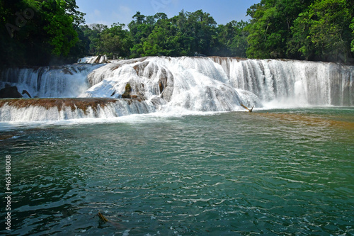 Tumbala; United Mexican States - may 16 2018 : cascades of Agua Azul