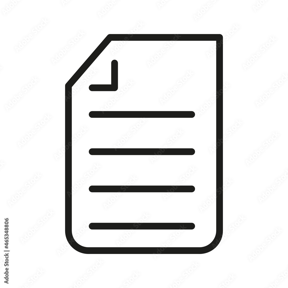 Document Outline Vector Icon. Illustration Of A Stroke Vector On A White Background. From App And Website. Document Outline Vector Icon. Illustration Of A Stroke Vector On A White Background. From App And Website.