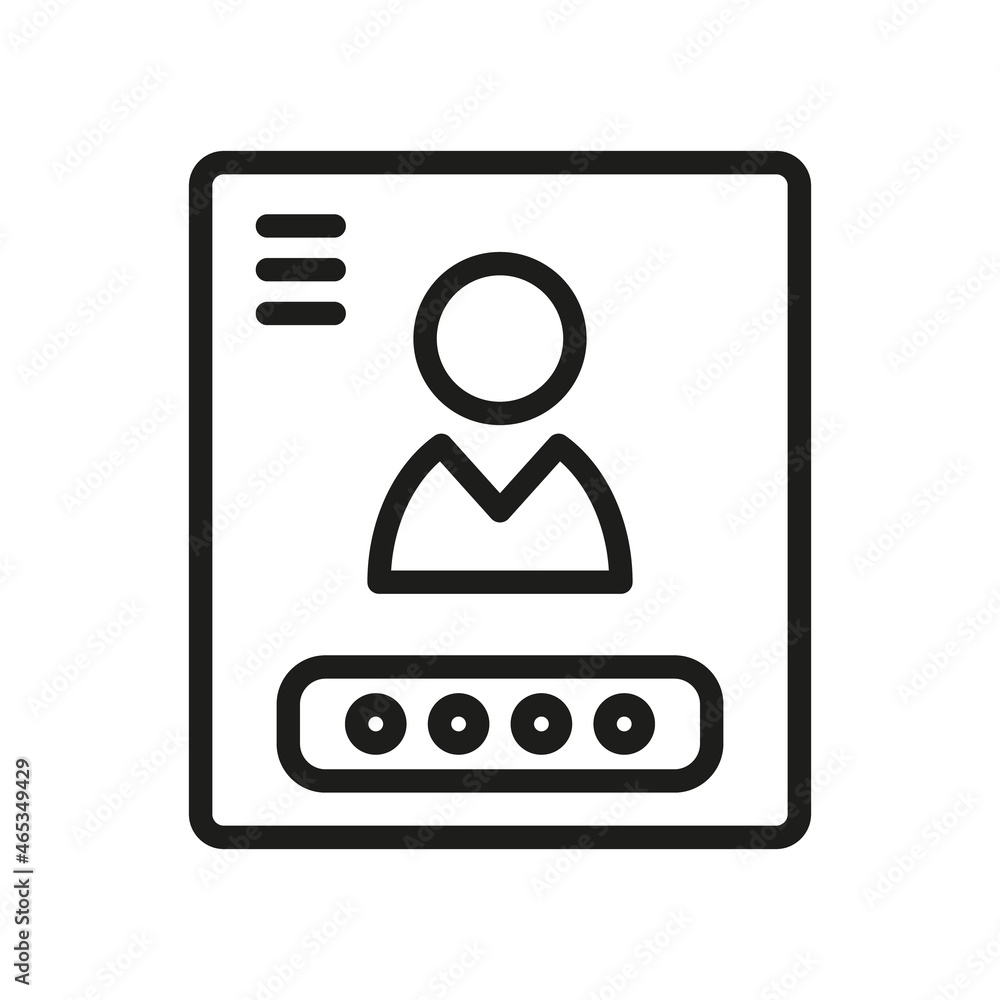 Login Outline Vector Icon. Illustration Of A Stroke Vector On A White Background. From App And Website. Login Outline Vector Icon. Illustration Of A Stroke Vector On A White Background. From App And Website.