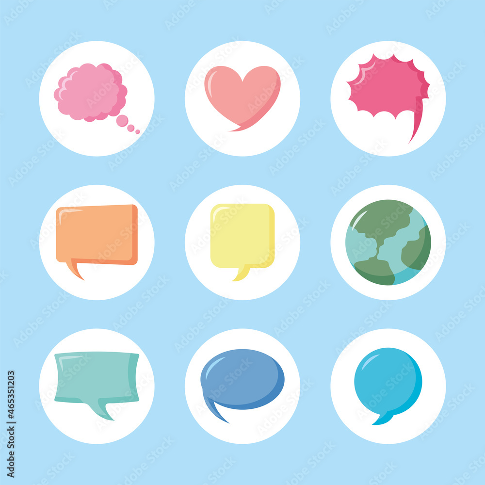 nine message bubbles nine message bubbles