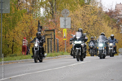 Autumn  biker clubs gathered for the closing of the season. It s going to be cold and it s going to rain soon.