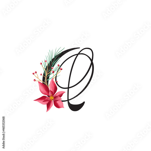 Set of vector english alphabet. Uppercase letters. Merry Christmas.