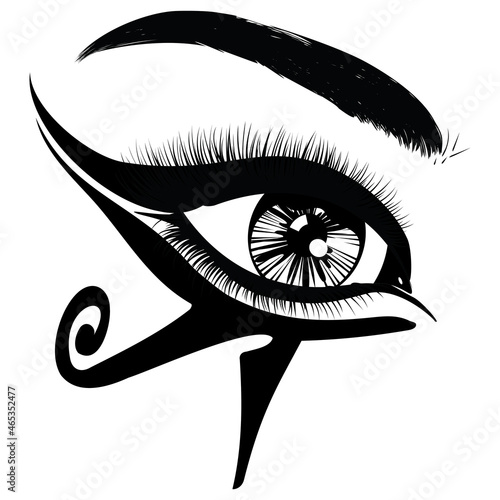 Black white egyptian eye makeup
