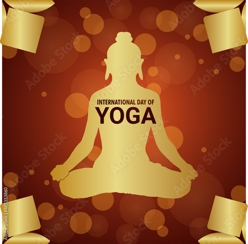 Vector illustration of international yoga day background