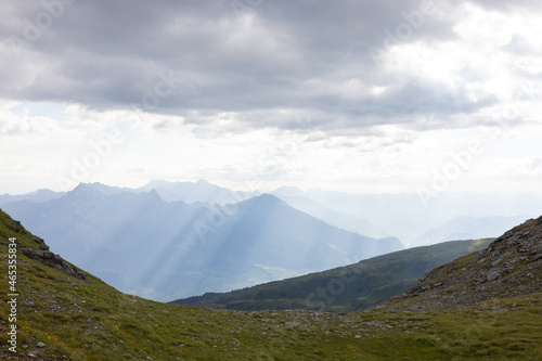 Amazing hiking day in one of the most beautiful area in Switzerland called Pizol in the canton of Saint Gallen. What a wonderful landscape in Switzerland at a sunny day.