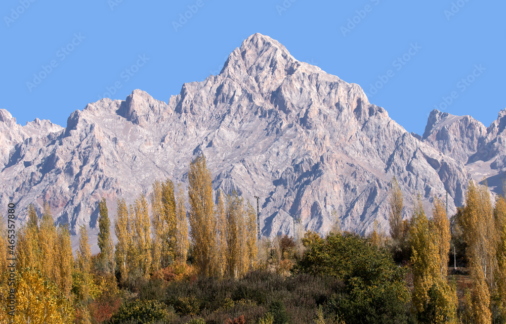 A western view of the Demirkazik peak of Aladaglar in Camardi, Nigde in Turkey