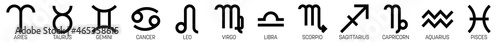 Set od twelve astrological signs