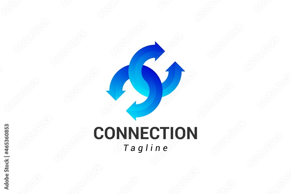 Letter C creative 3d blue colour technological connection logo Letter C creative 3d blue colour technological connection logo
