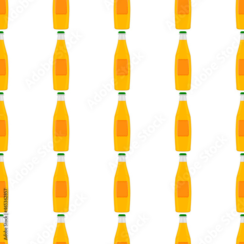 Illustration on theme seamless beer glass bottles with lid for brewery