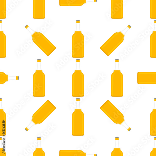 Illustration on theme seamless beer glass bottles with lid for brewery