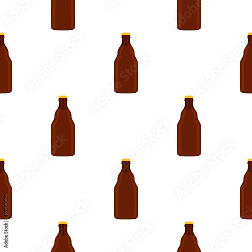 Illustration on theme seamless beer glass bottles with lid for brewery