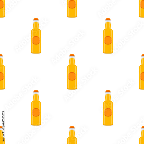 Illustration on theme seamless beer glass bottles with lid for brewery