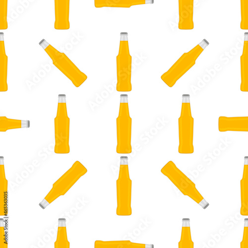Illustration on theme seamless beer glass bottles with lid for brewery