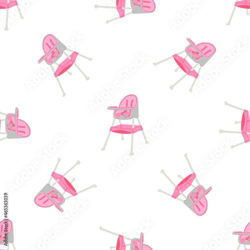Illustration on theme colorful modern child high chair