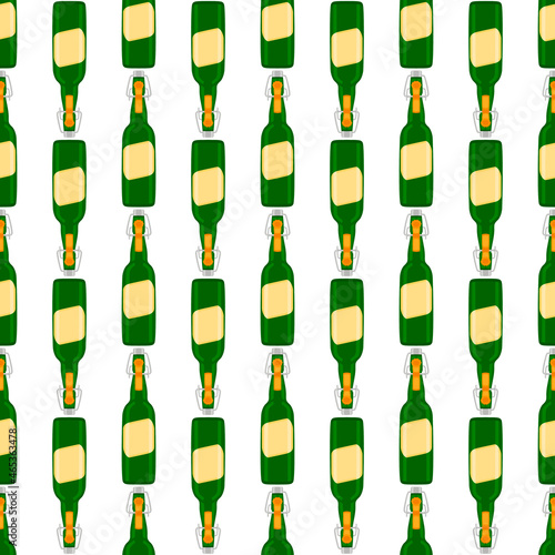 Illustration on theme seamless beer glass bottles with lid for brewery