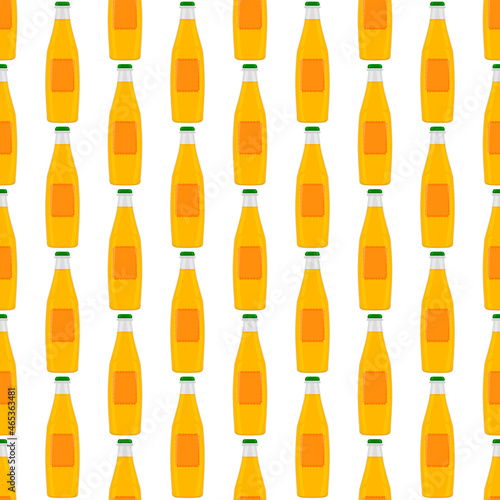 Illustration on theme seamless beer glass bottles with lid for brewery