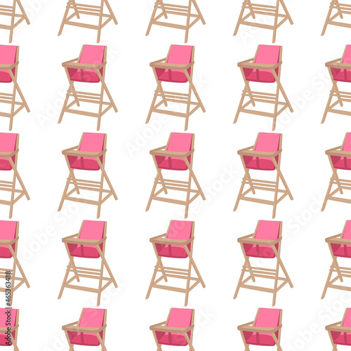Illustration on theme colorful modern child high chair