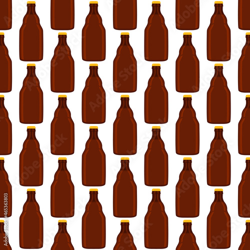 Illustration on theme seamless beer glass bottles with lid for brewery
