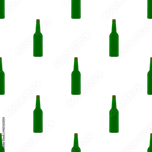Illustration on theme seamless beer glass bottles with lid for brewery